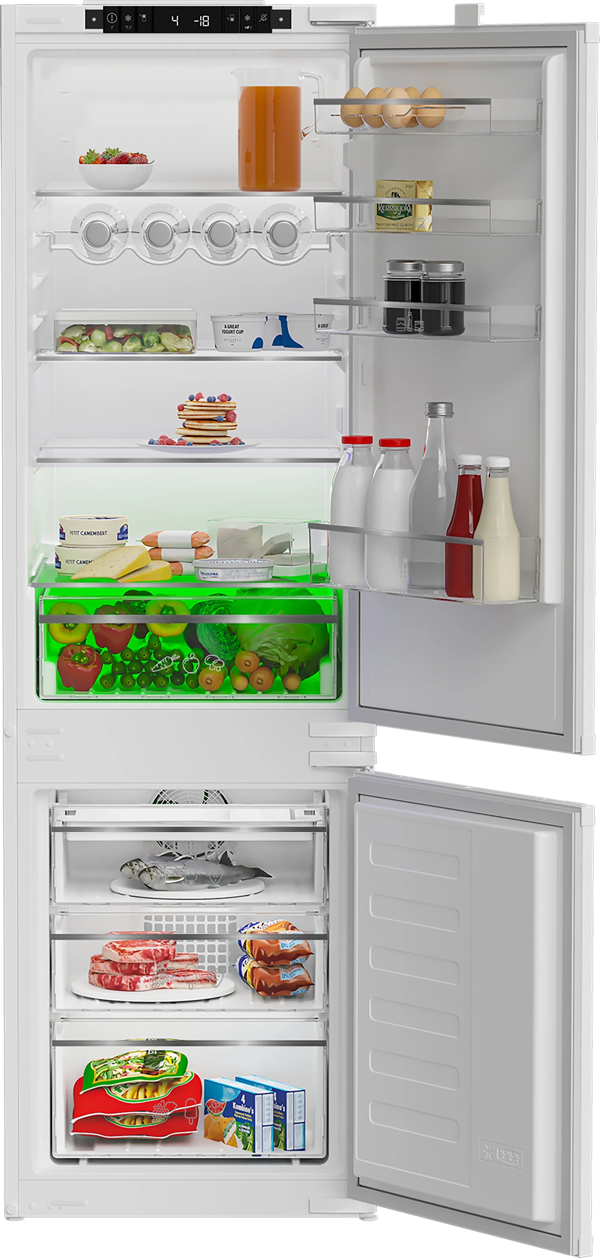 Blomberg Integrated 70/30 Frost Free Fridge Freezer - White | KNE4554EVI