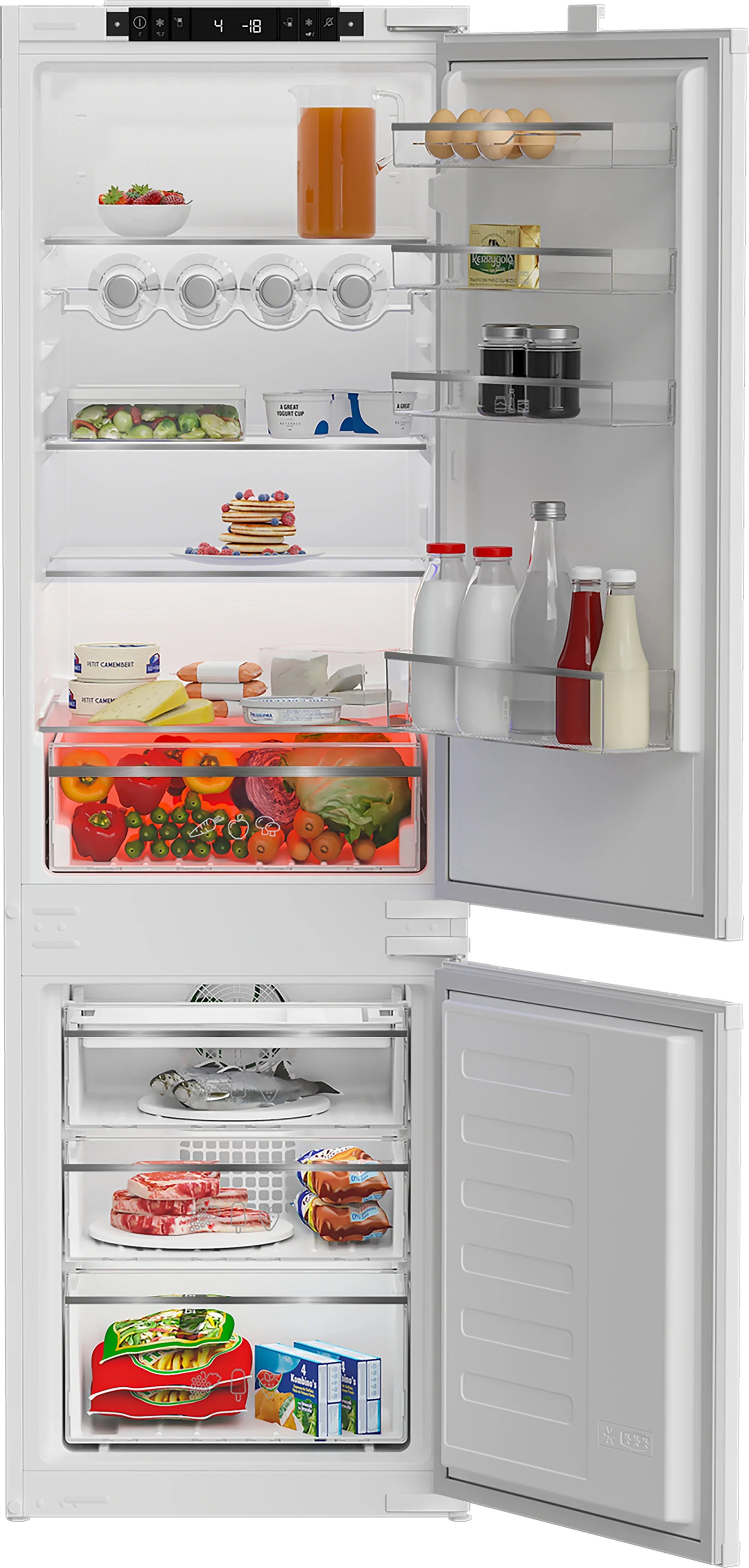 Blomberg Integrated 70/30 Frost Free Fridge Freezer - White | KNE4554EVI