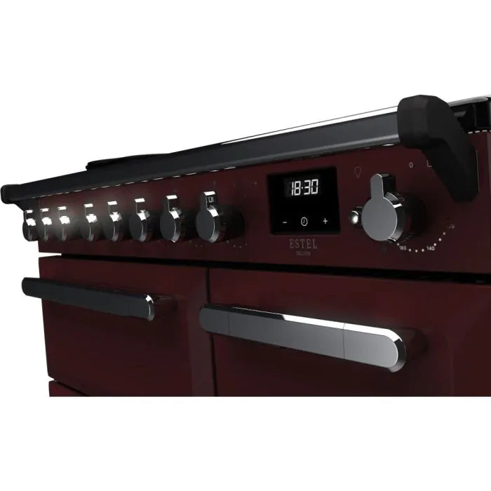 Rangemaster Estel Deluxe 90cm Induction Range Cooker | Bordeaux/Chrome | ESDL90EIPBOR/CM1