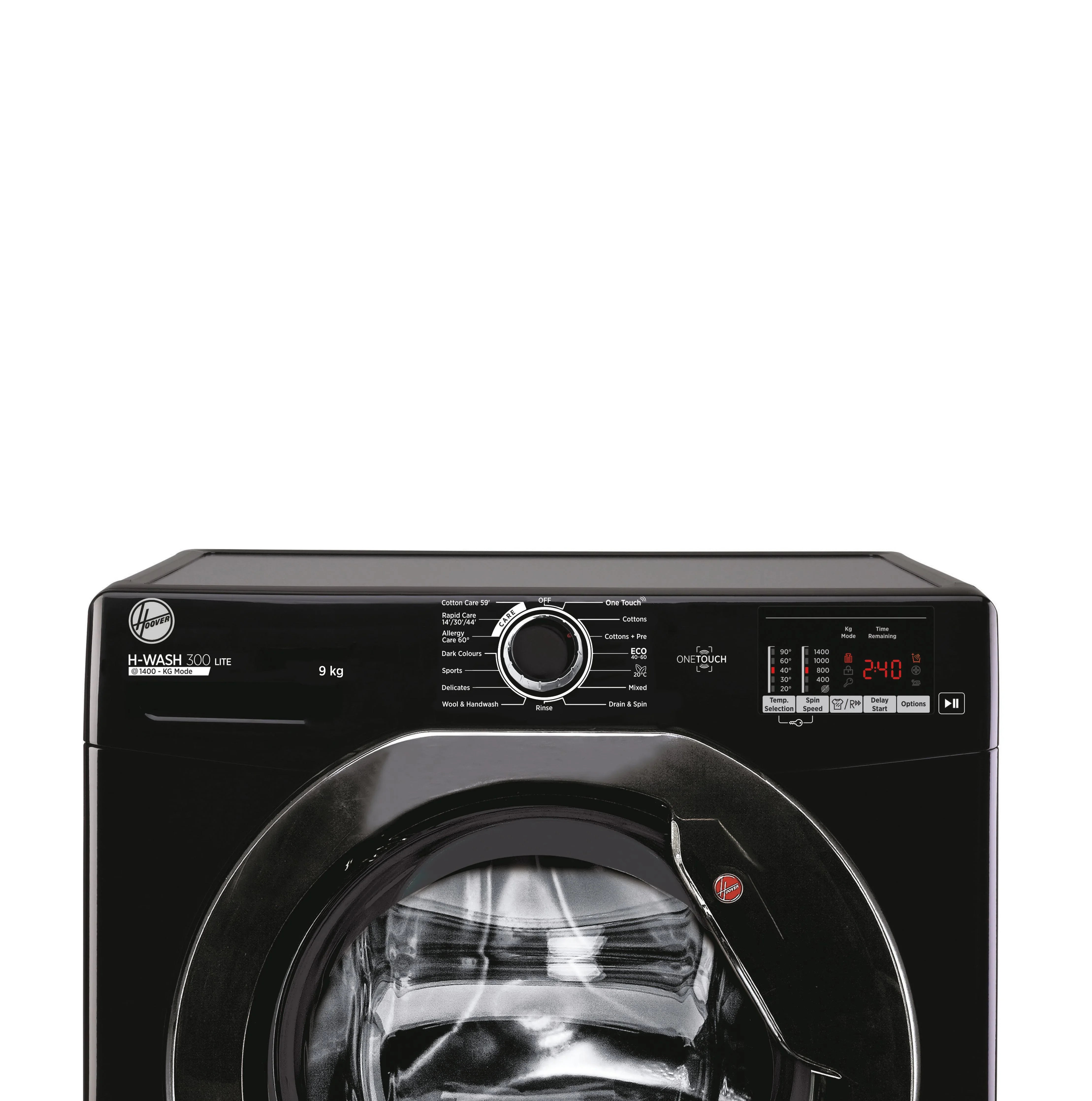 Hoover H-Wash 300 Lite 9kg 1400rpm Washing Machine Black | H3W492DABB4/1-80