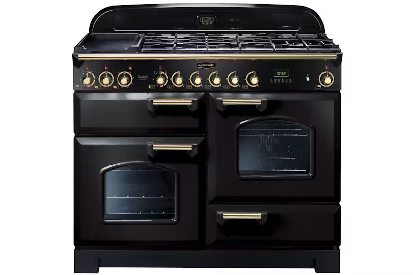 Rangemaster Classic Deluxe 110cm Dual Fuel Range Cooker | CDL110DFFBL/B | Black