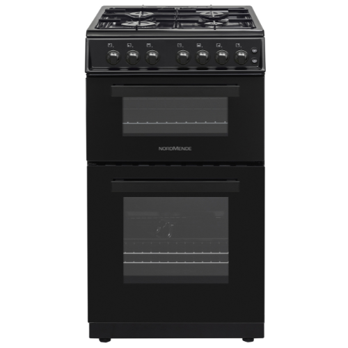Nordmende 50cm Twin Cavity LPG Gas Cooker Black | CTG52LPGBK