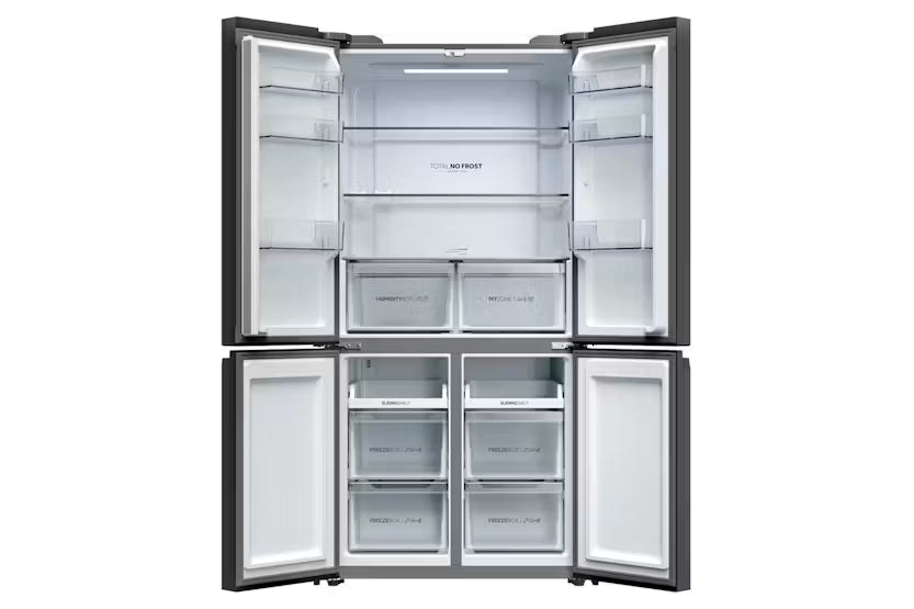 Haier Cube 90 Series 3 Slate Black American Fridge Freezer | HCR39F19ENPT
