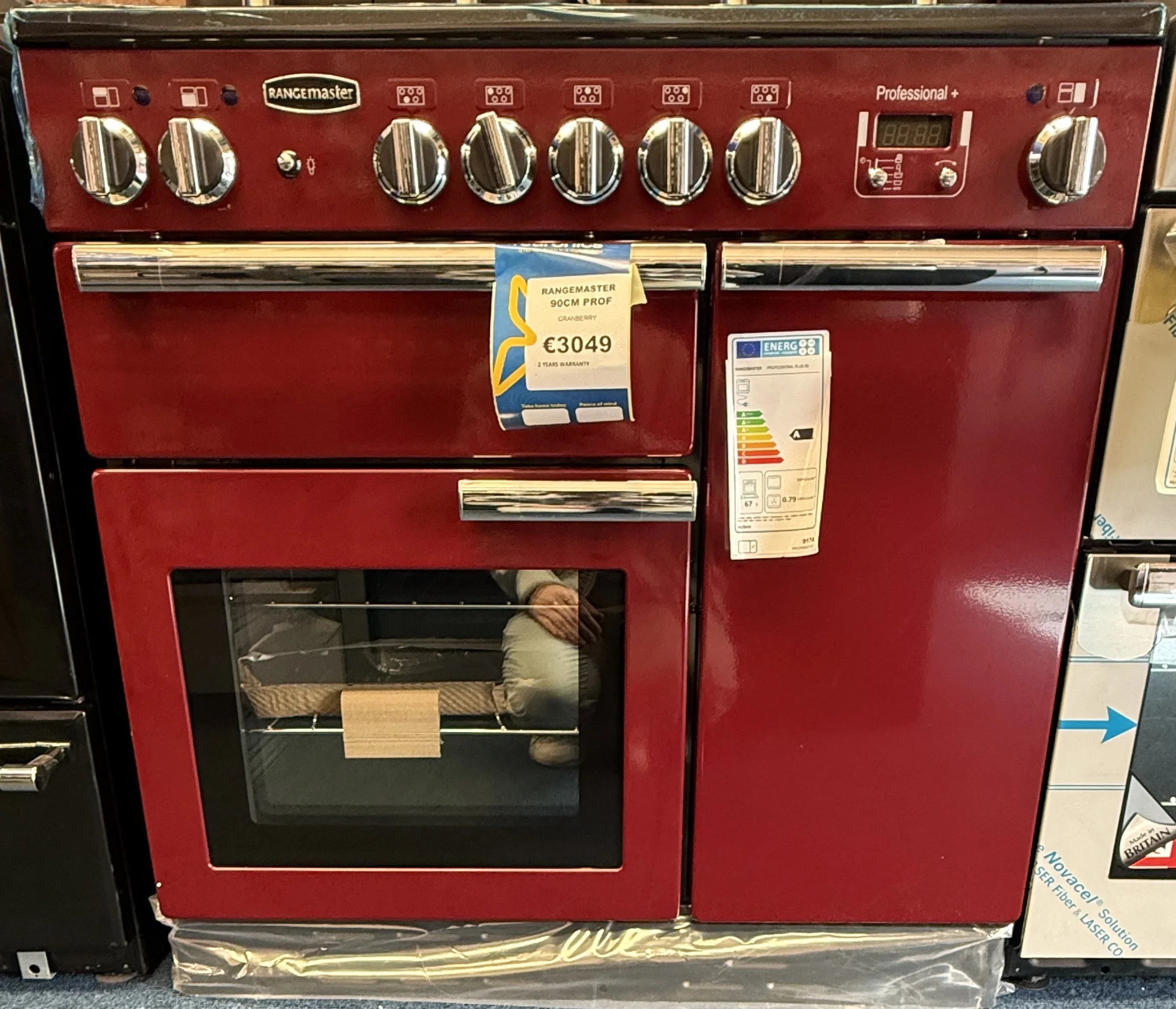 Rangemaster Professional Plus 90 | Induction | Cranberry | Chrome Trim | PROP90ECCY/C