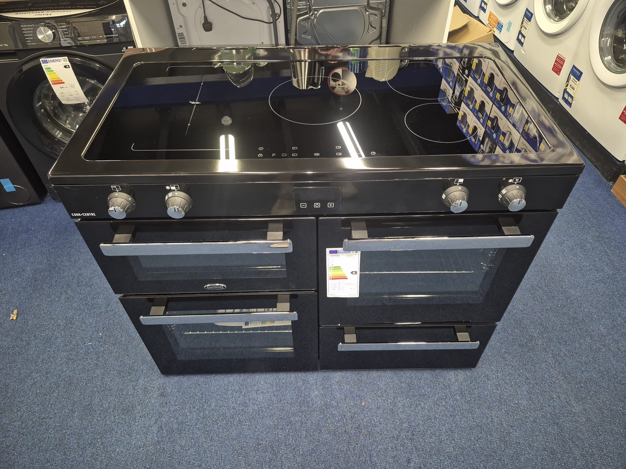 *BOX DAMAGED* Belling Cookcentre 110cm Induction Range Cooker Black | 444411807