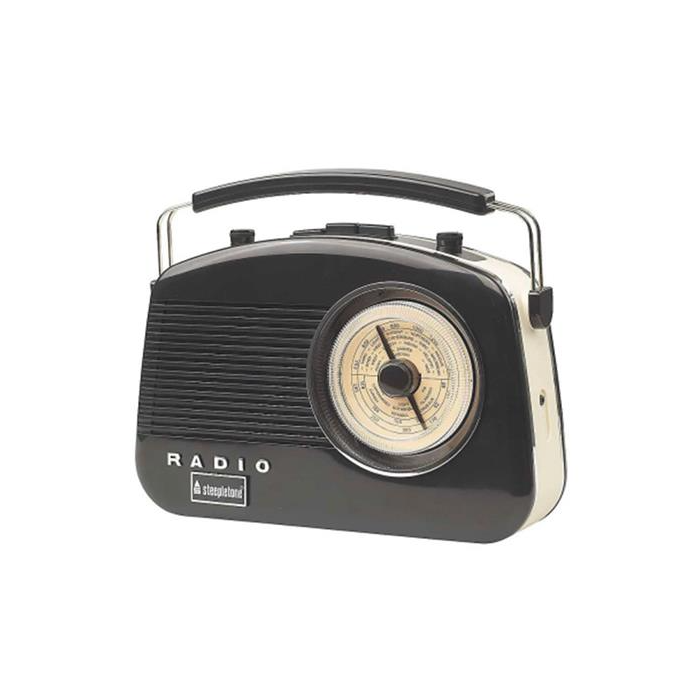 Steepletone Brighton 3 Band Portable Retro Radio - Black | BRIGHTONBKBT