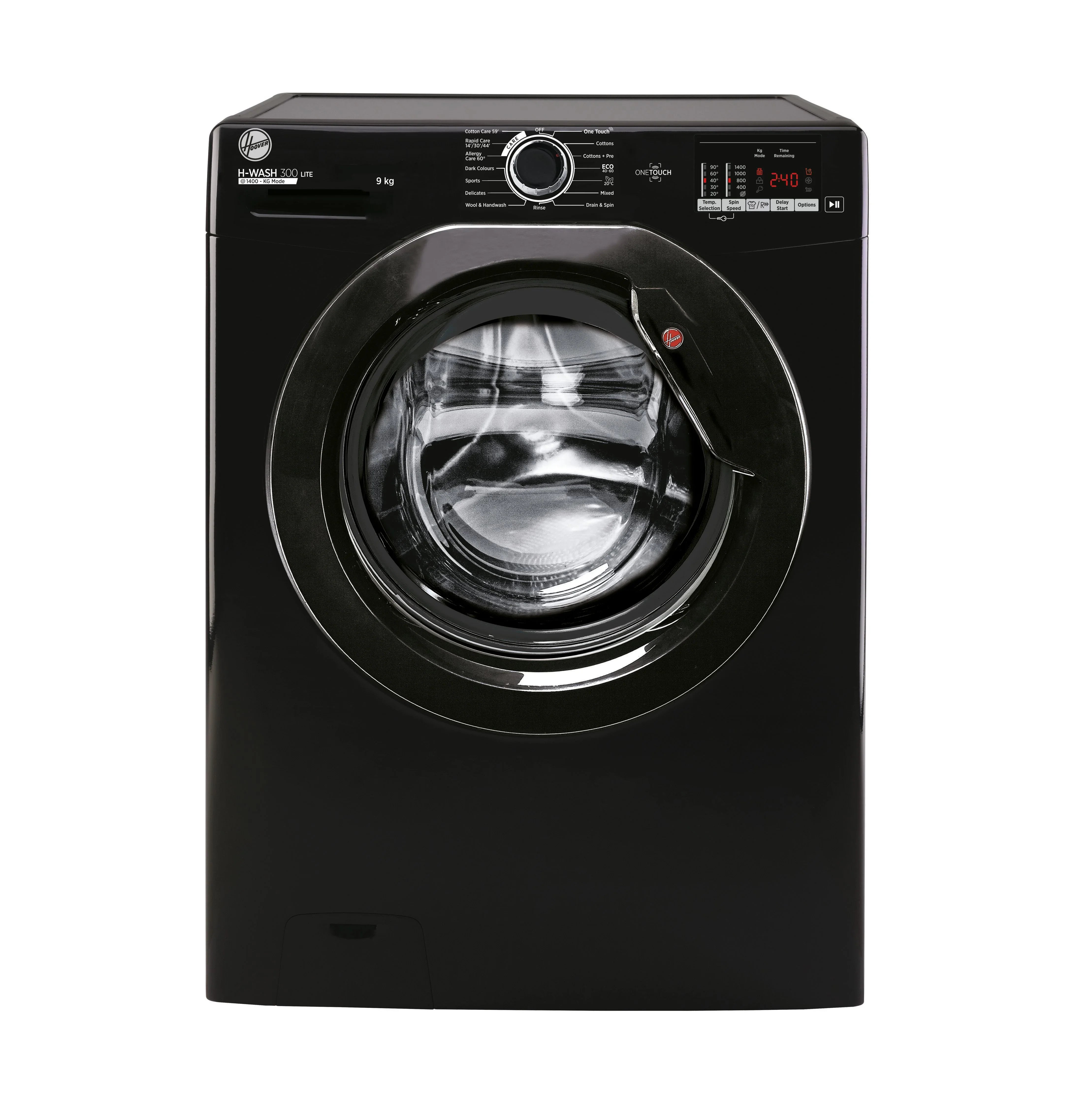 Hoover H-Wash 300 Lite 9kg 1400rpm Washing Machine Black | H3W492DABB4/1-80