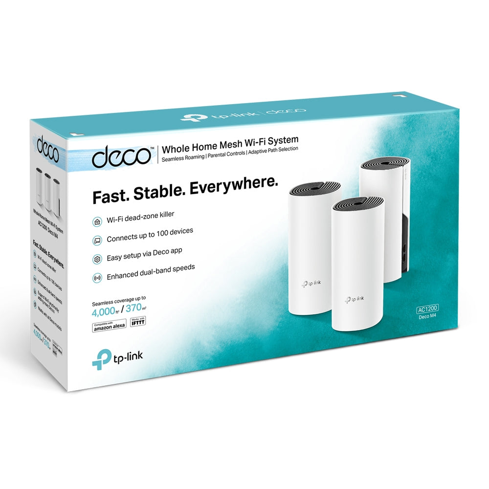 TP-Link Deco M4 (3-Pack, EU) – AC1200 Dual-Band Whole-Home Mesh Wi-Fi System