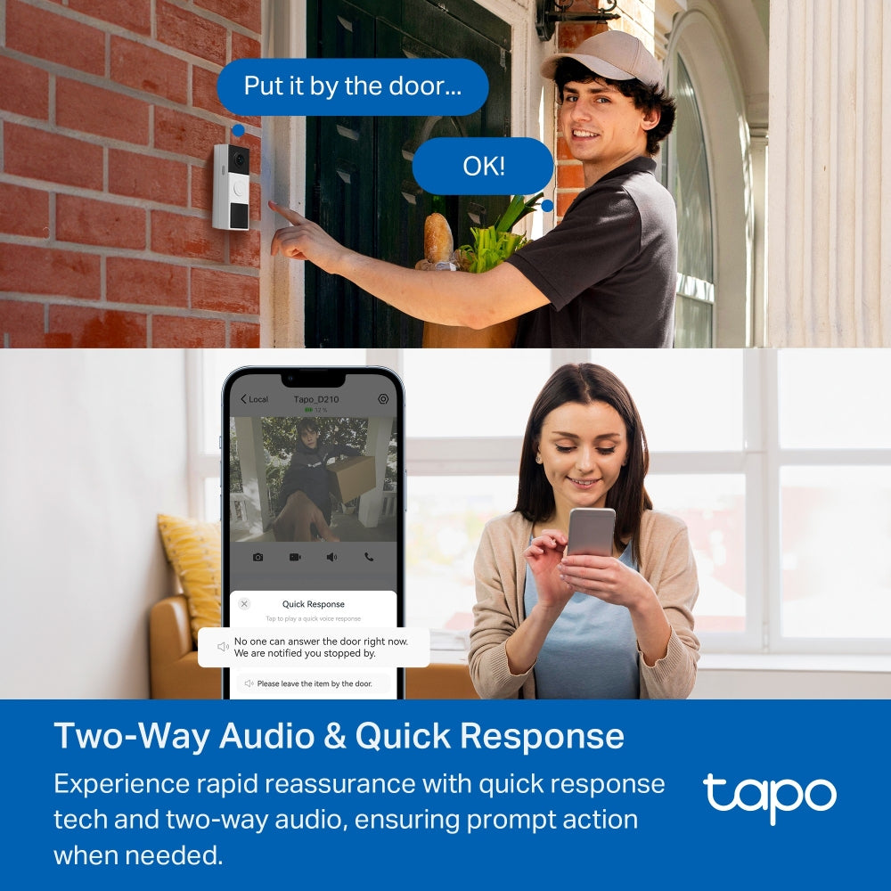 TP-Link Tapo D210 Battery-Powered 2K Video Doorbell
