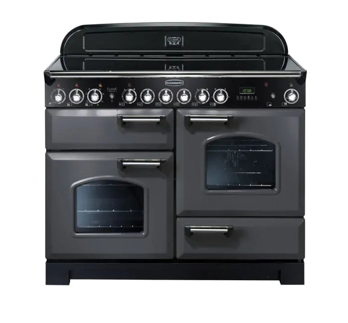 Rangemaster Classic Deluxe 110cm Electric Ceramic Range Cooker | Slate/Chrome | CDL110ECSL/C