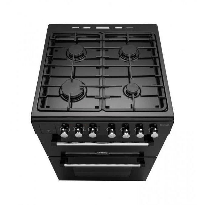 Rangemaster Classic 60cm All Gas Cooker - Black & Chrome | CLA60NGFBL/C