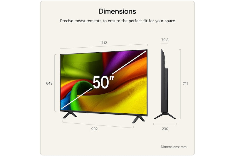 LG 50" NU85 Nano 4K UHD AI Smart TV Black | 50NU850B6LA