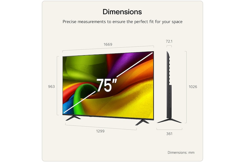 LG 75" NU85 Nano 4K UHD AI Smart TV Black | 75NU850B6LA