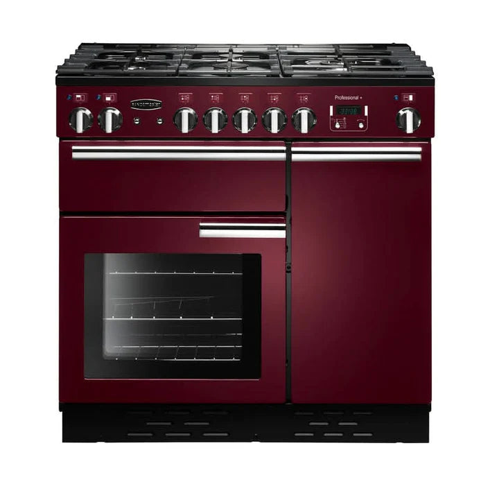Rangemaster Professional Plus 90cm Dual Fuel Range Cooker | Cranberry/Chrome | PROP90DFFCY/C