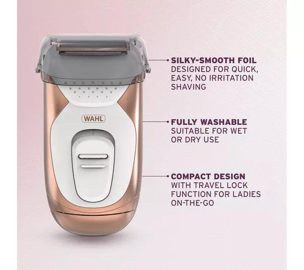 WAHL Wet & Dry Foil Lady Shaver | Pink & White | 3023392