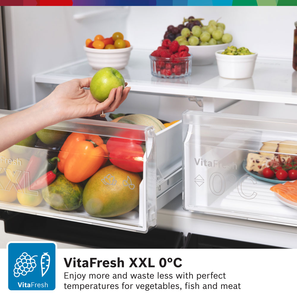 Bosch Series 4 Stainless Steel Multi-Door Fridge Freezer | KFN96VPEAG
