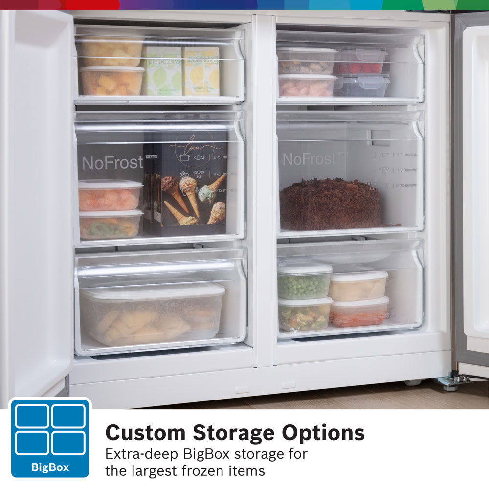 Bosch Series 4 Stainless Steel Multi-Door Fridge Freezer | KFN96VPEAG