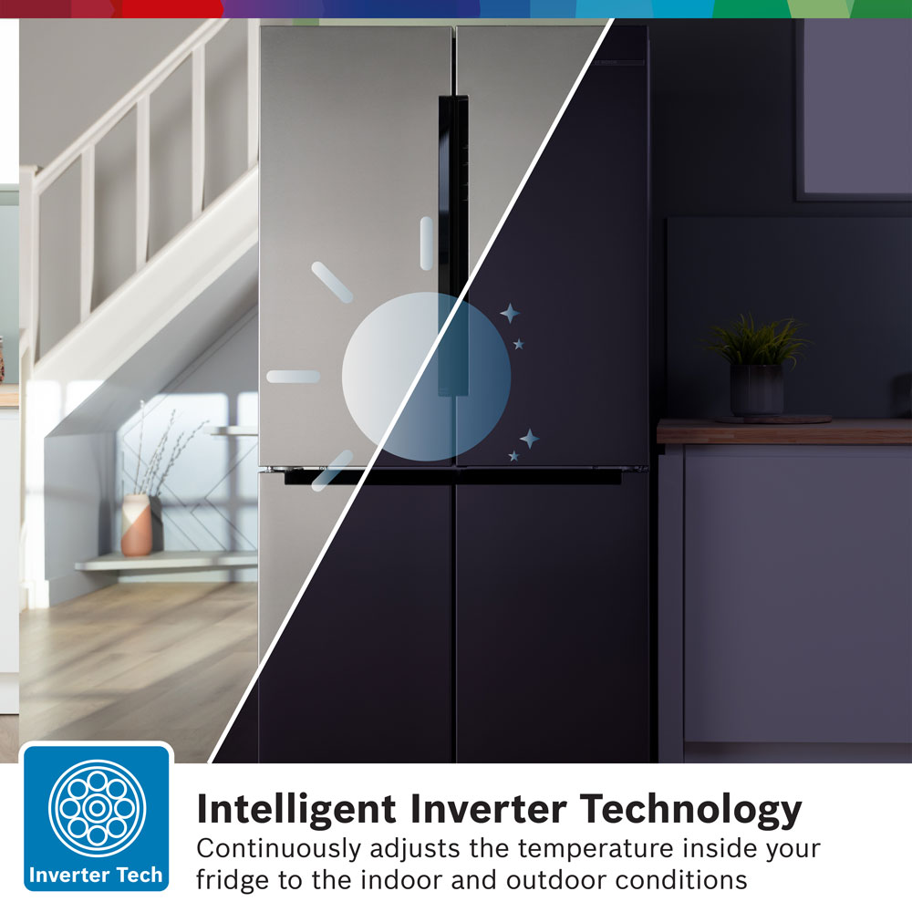 Bosch Series 4 Stainless Steel Multi-Door Fridge Freezer | KFN96VPEAG