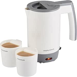 Morphy Richards Compact Travel Jug Kettle 0.5L | White & Grey | 107001