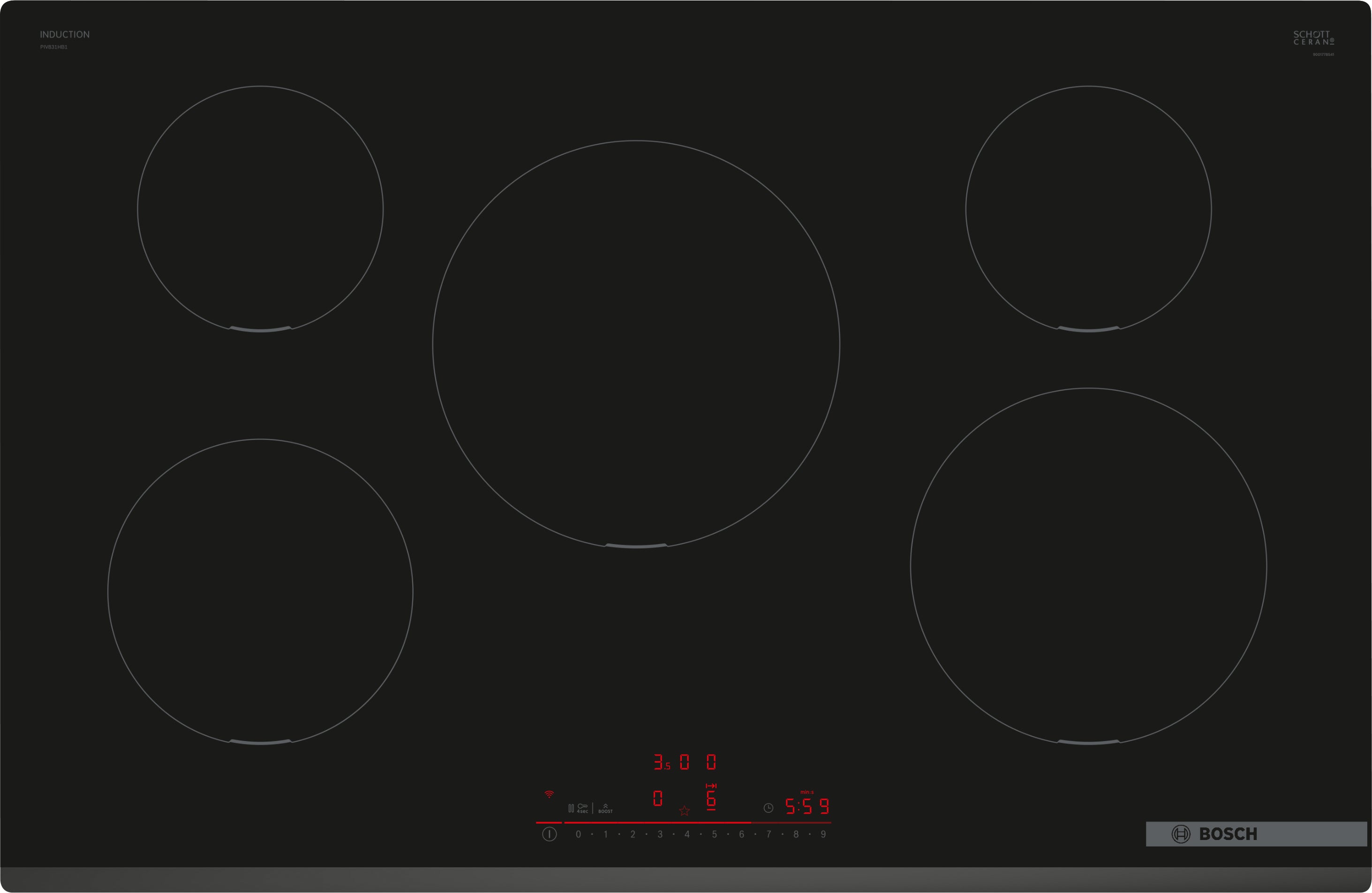 Bosch Serie 6 Black Built-in 80CM Induction  | PIV831HB1E