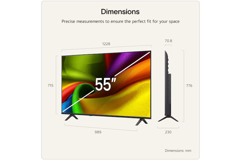 LG 55" NU85 Nano 4K UHD AI Smart TV Black | 55NU850B6LA