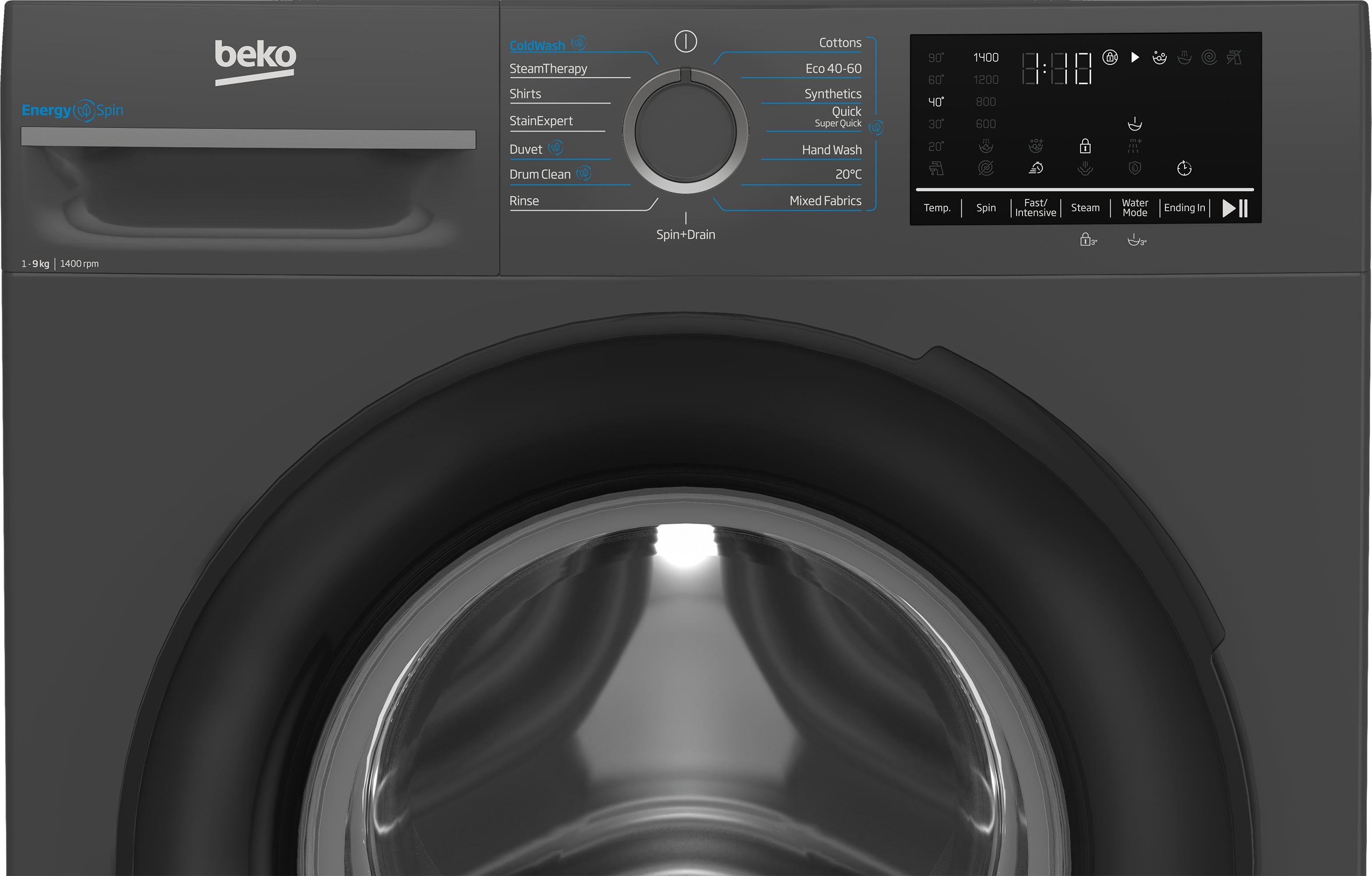 Beko B300 9kg 1400rpm Washing Machine Anthracite | BM3WT4941IA
