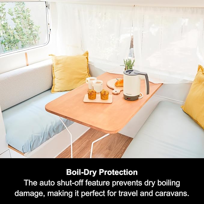 Morphy Richards Compact Travel Jug Kettle 0.5L | White & Grey | 107001