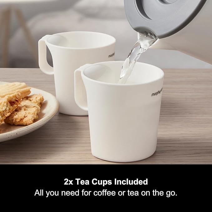 Morphy Richards Compact Travel Jug Kettle 0.5L | White & Grey | 107001