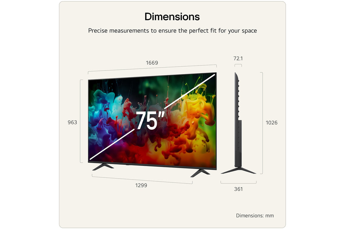 LG 75" QNED72 Mini LED 4K UHD AI Smart TV Black | 75QNED72B6A