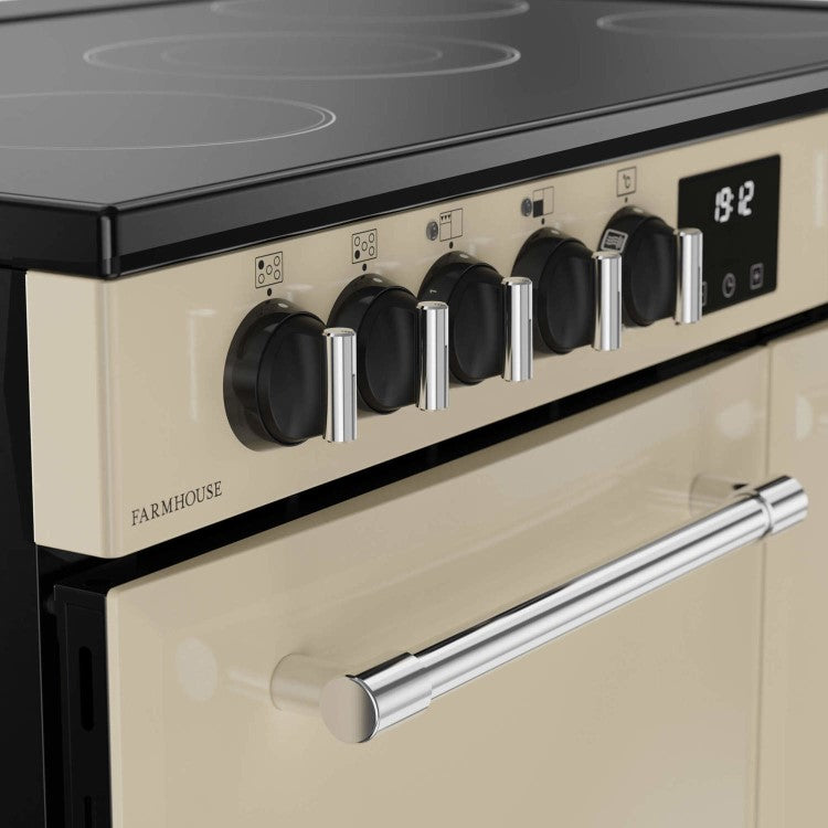Belling 90 cm Farmhouse Cream Electric Rangecooker | FH90ECRM