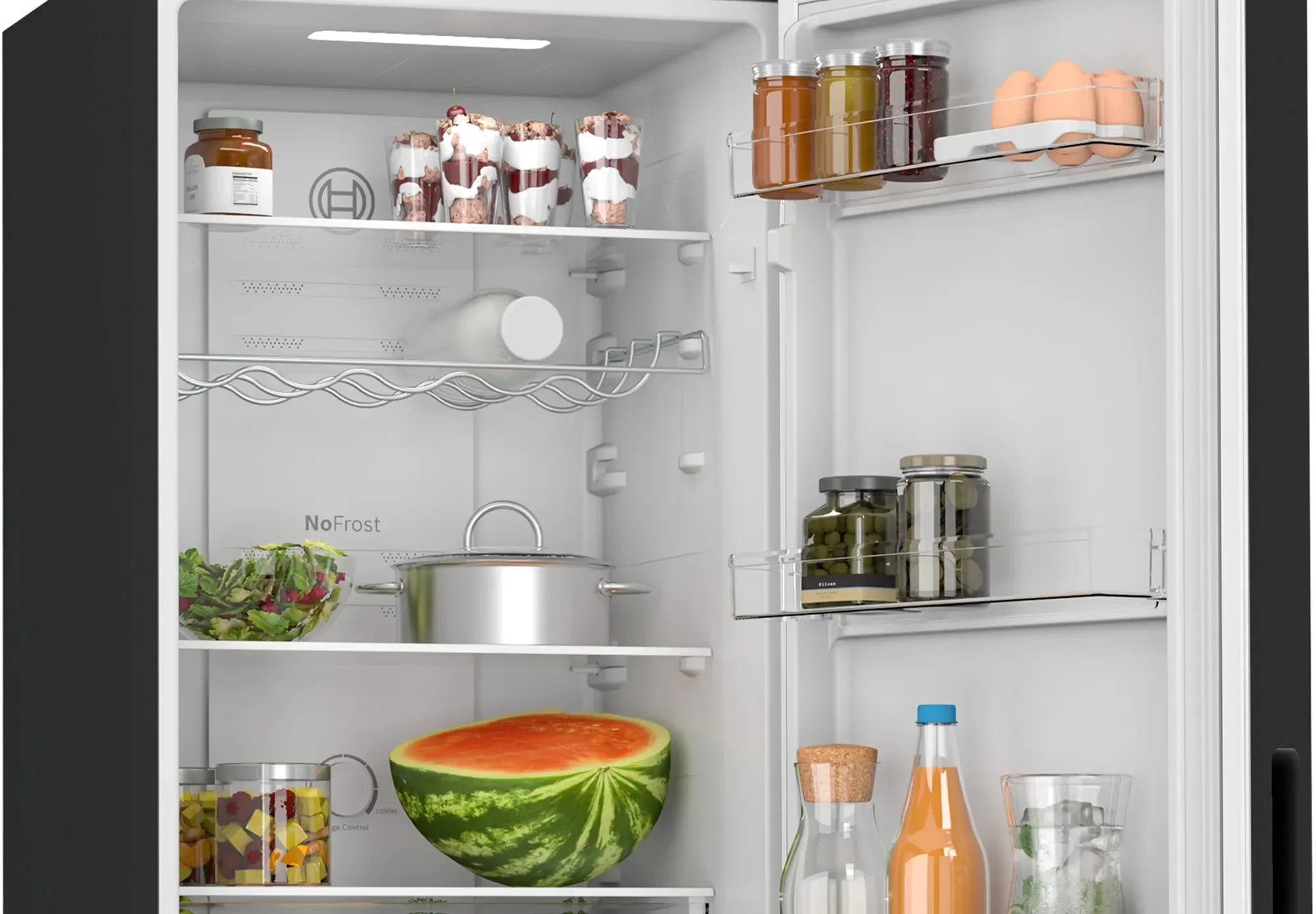 Bosch Series 2 255L No Frost Freestanding Fridge Freezer - Black | KGN27NBEAG