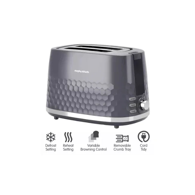 Morphy Richards Hive Grey 2 Slice Toaster | 220033