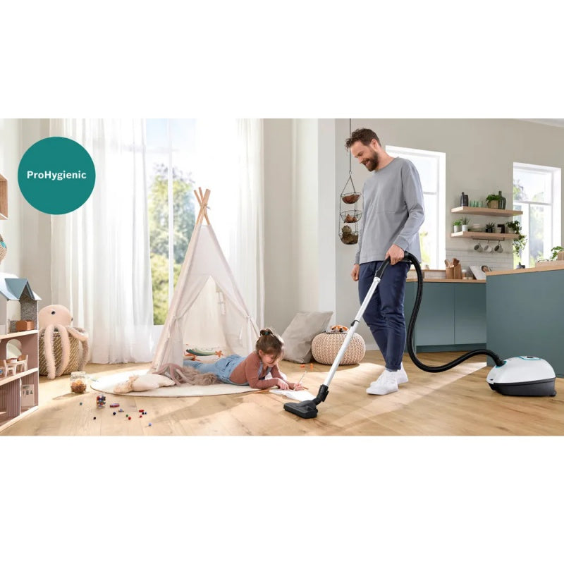 Bosch Series 4 ProHygienic Bagged Vacuum Cleaner White | BGB41HYGGB