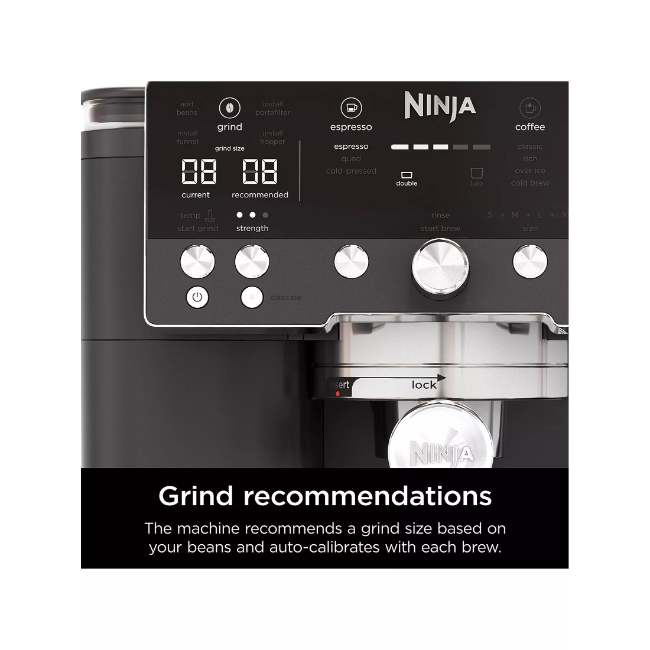 Ninja Luxe Café Premier Series 3-in-1 Espresso Machine – Midnight Black | ES601UKBK