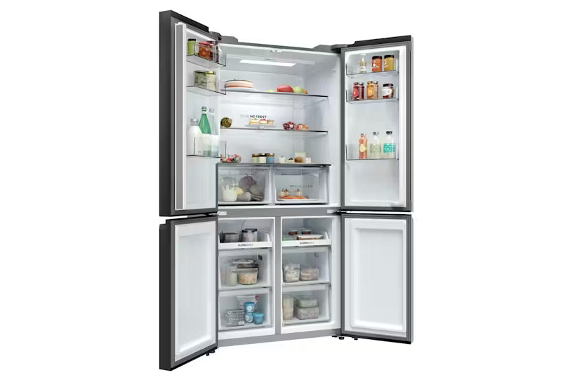 Haier Cube 90 Series 3 Slate Black American Fridge Freezer | HCR39F19ENPT