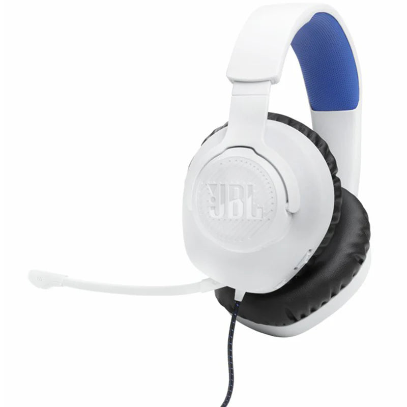 JBL Quantum 100P 40mm Driver Over-Ear Wired Gaming Headset - White & Blue | JBLQ100PWHTBLU