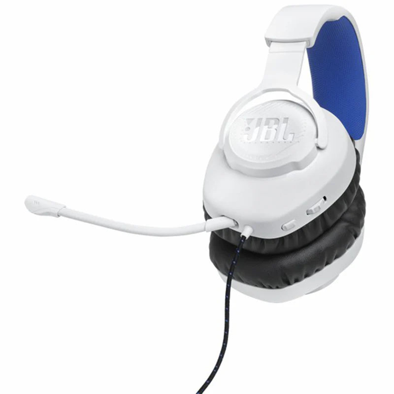 JBL Quantum 100P 40mm Driver Over-Ear Wired Gaming Headset - White & Blue | JBLQ100PWHTBLU