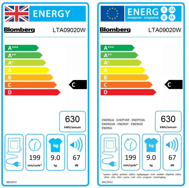 Blomberg 9kg Vented Tumble Dryer | LTA09020W