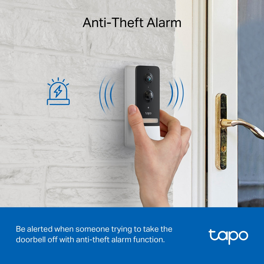 TP-Link Tapo D230S1 Battery-Powered 2K QHD Smart Video Doorbell with Chime