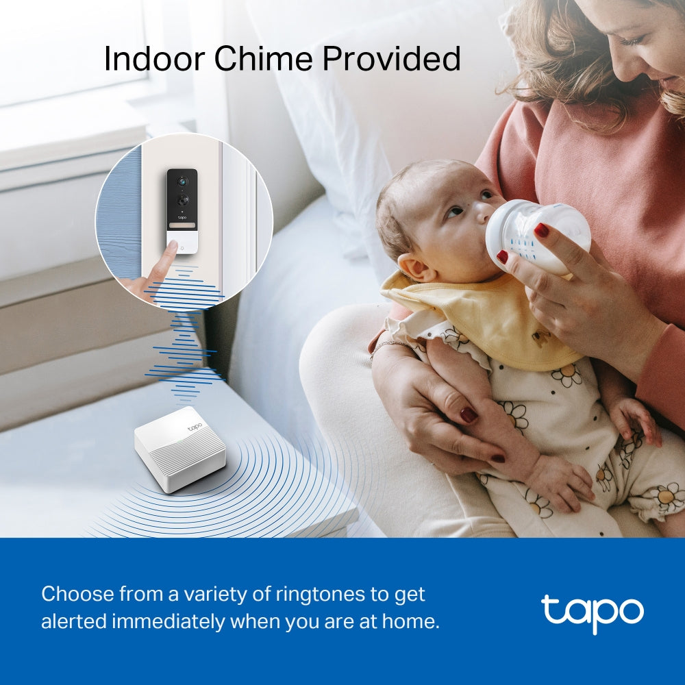 TP-Link Tapo D230S1 Battery-Powered 2K QHD Smart Video Doorbell with Chime