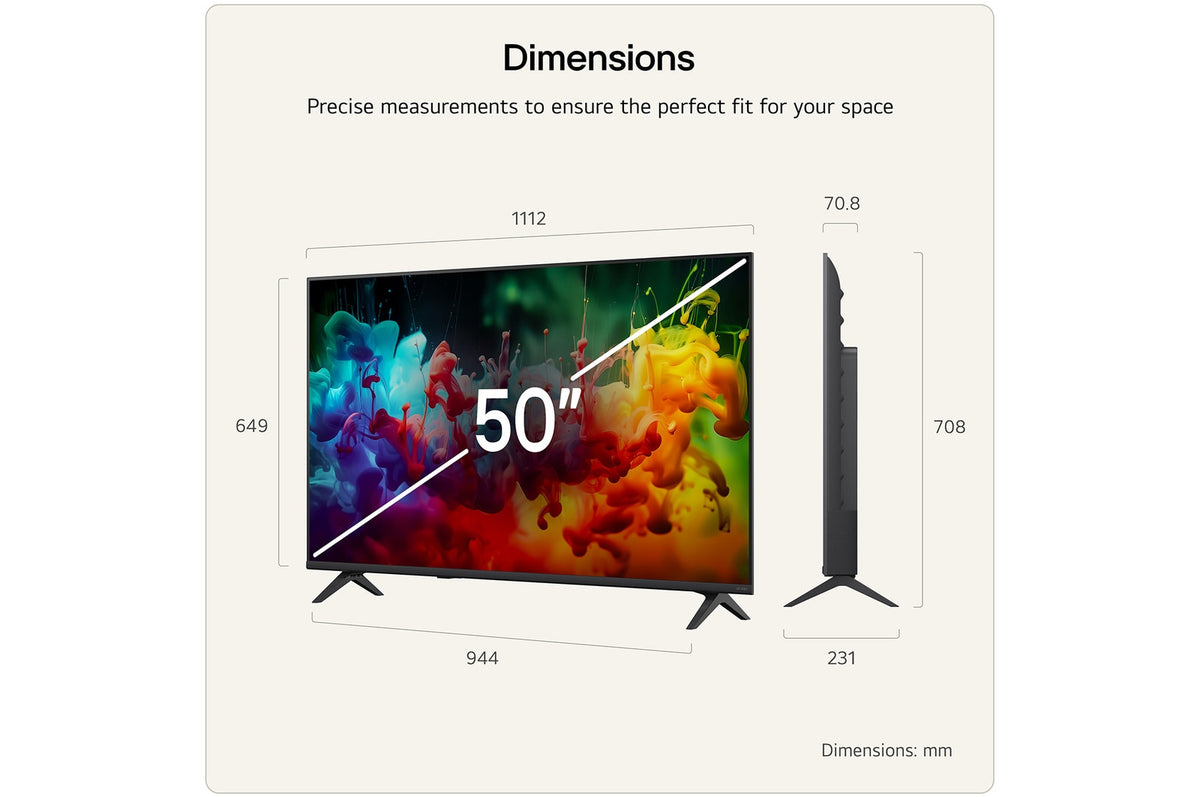LG 50" QNED72 Mini LED 4K UHD AI Smart TV Black | 50QNED72B6B