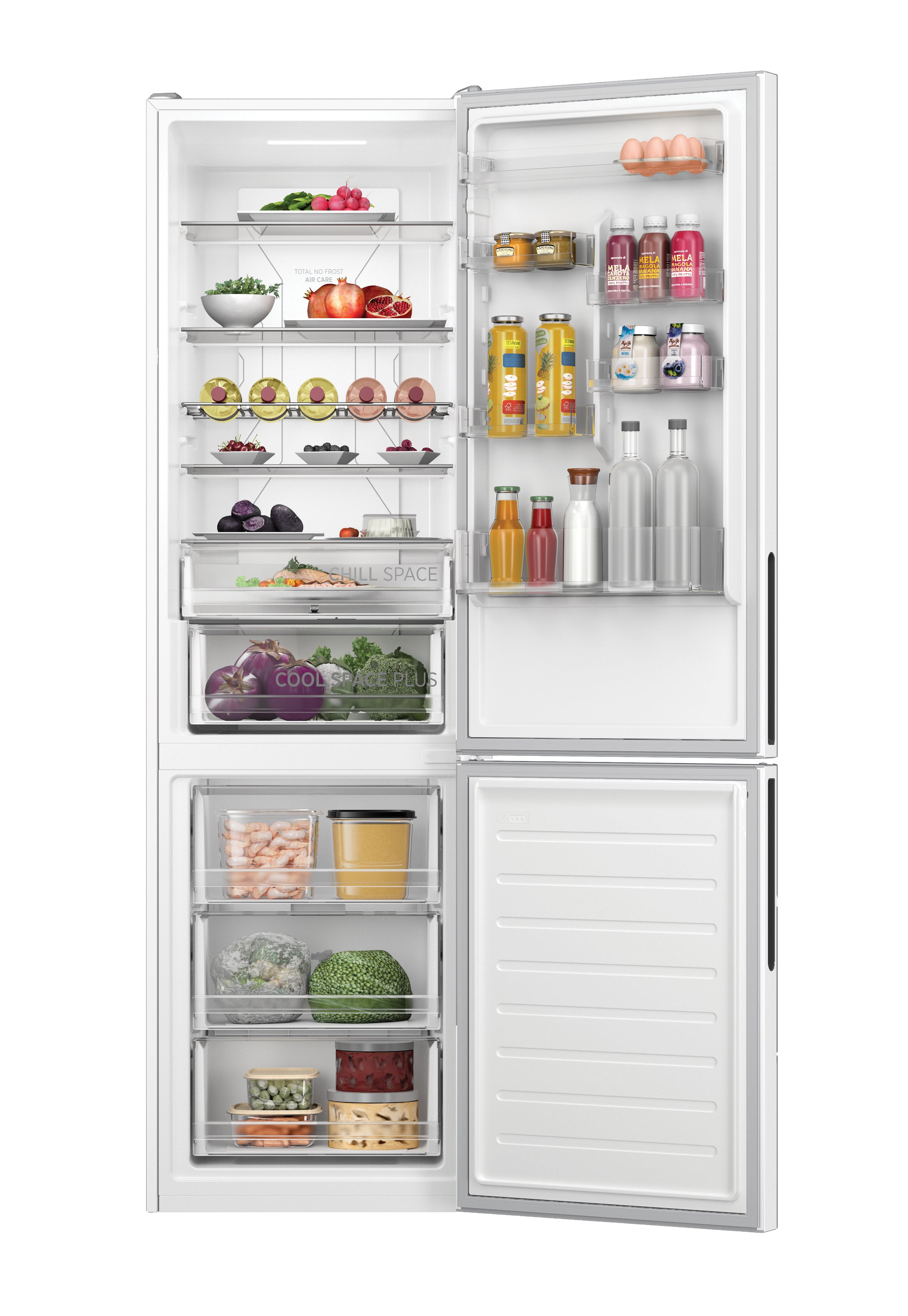Hoover H-FRIDGE 700 377L Total No Frost Fridge Freezer White | HOCE7T620DWK-1