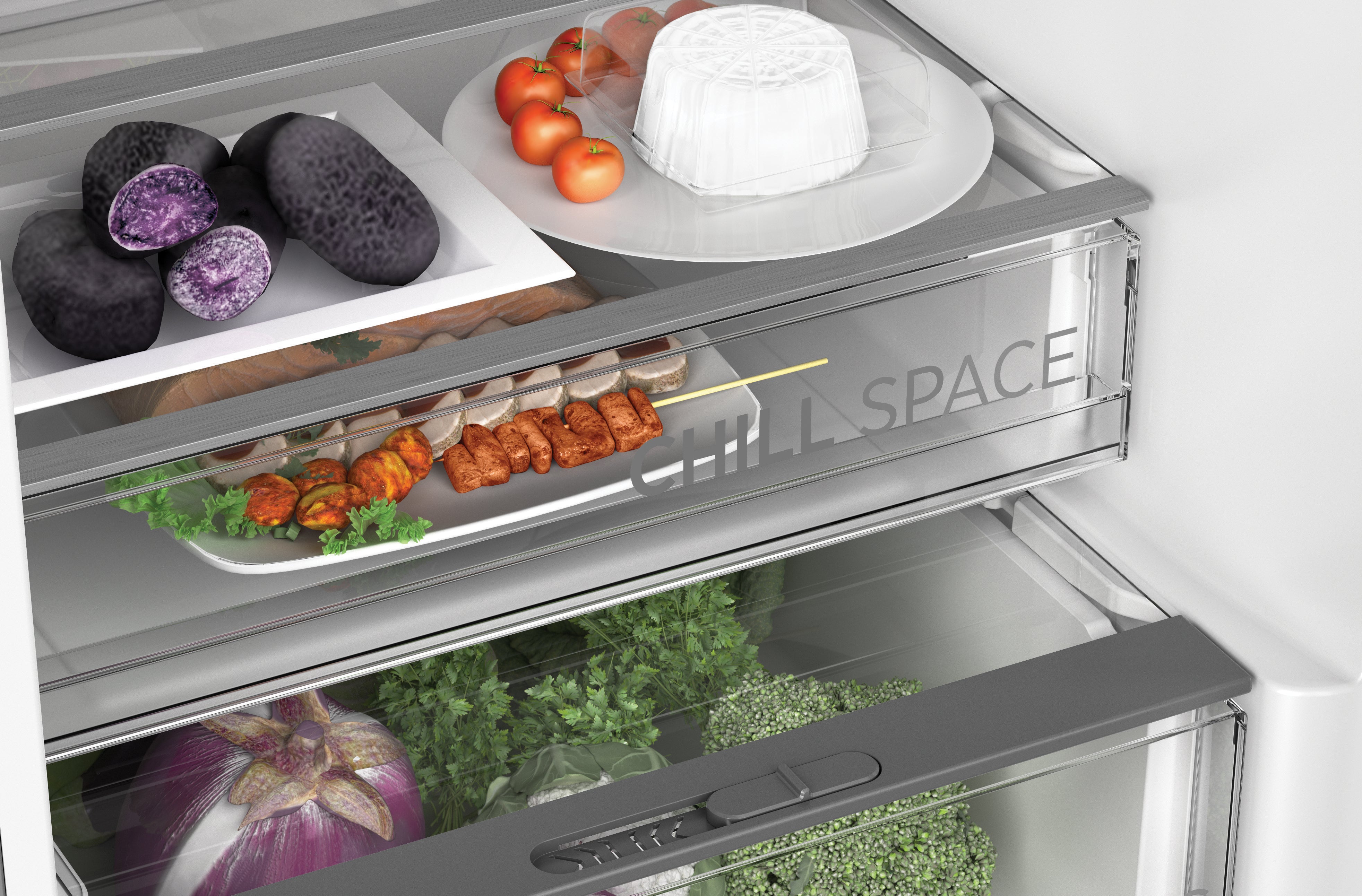 Hoover H-FRIDGE 700 377L Total No Frost Fridge Freezer White | HOCE7T620DWK-1
