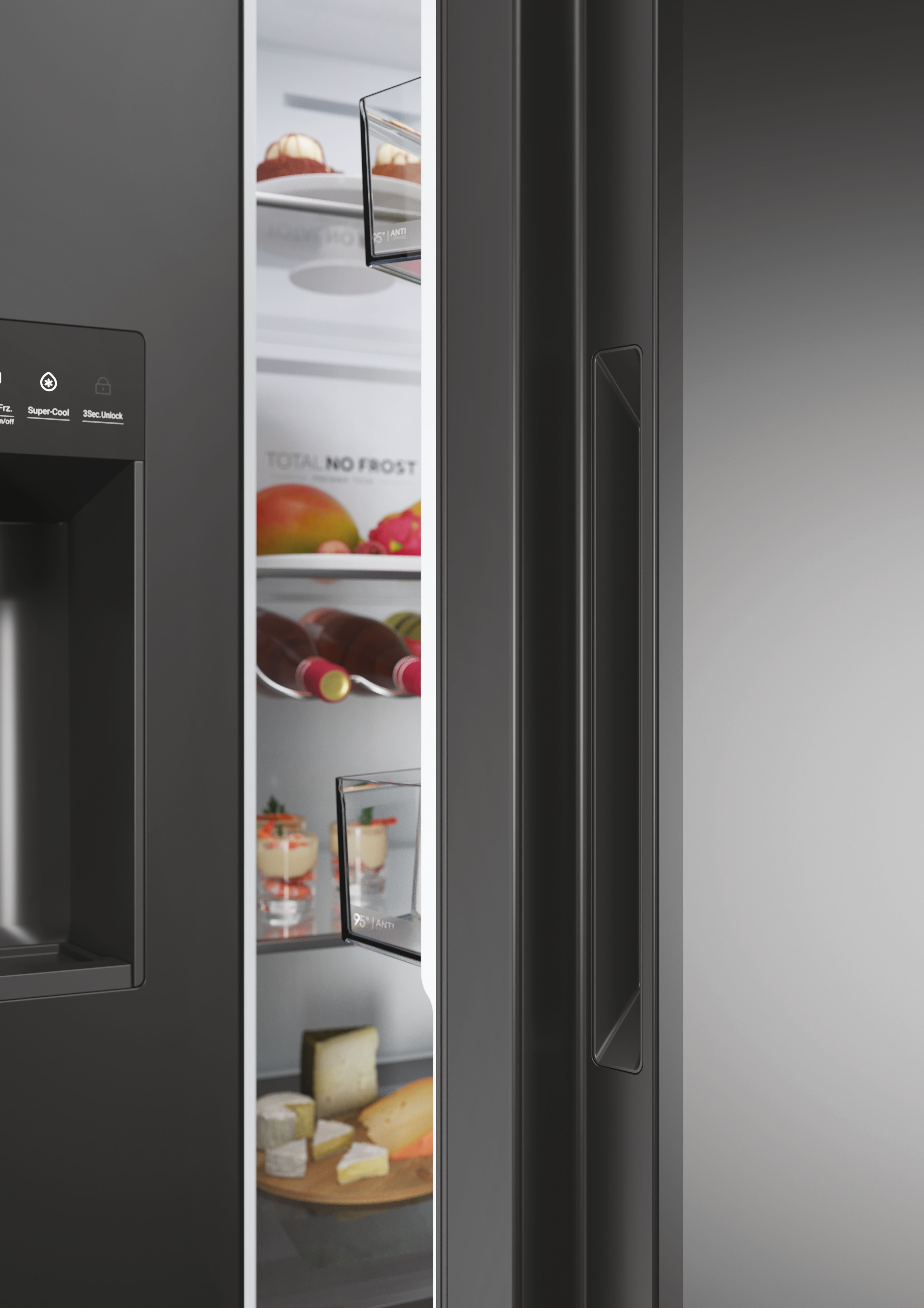 Haier Series 5 Slate Black American Fridge Freezer | HSW59F18EIPT