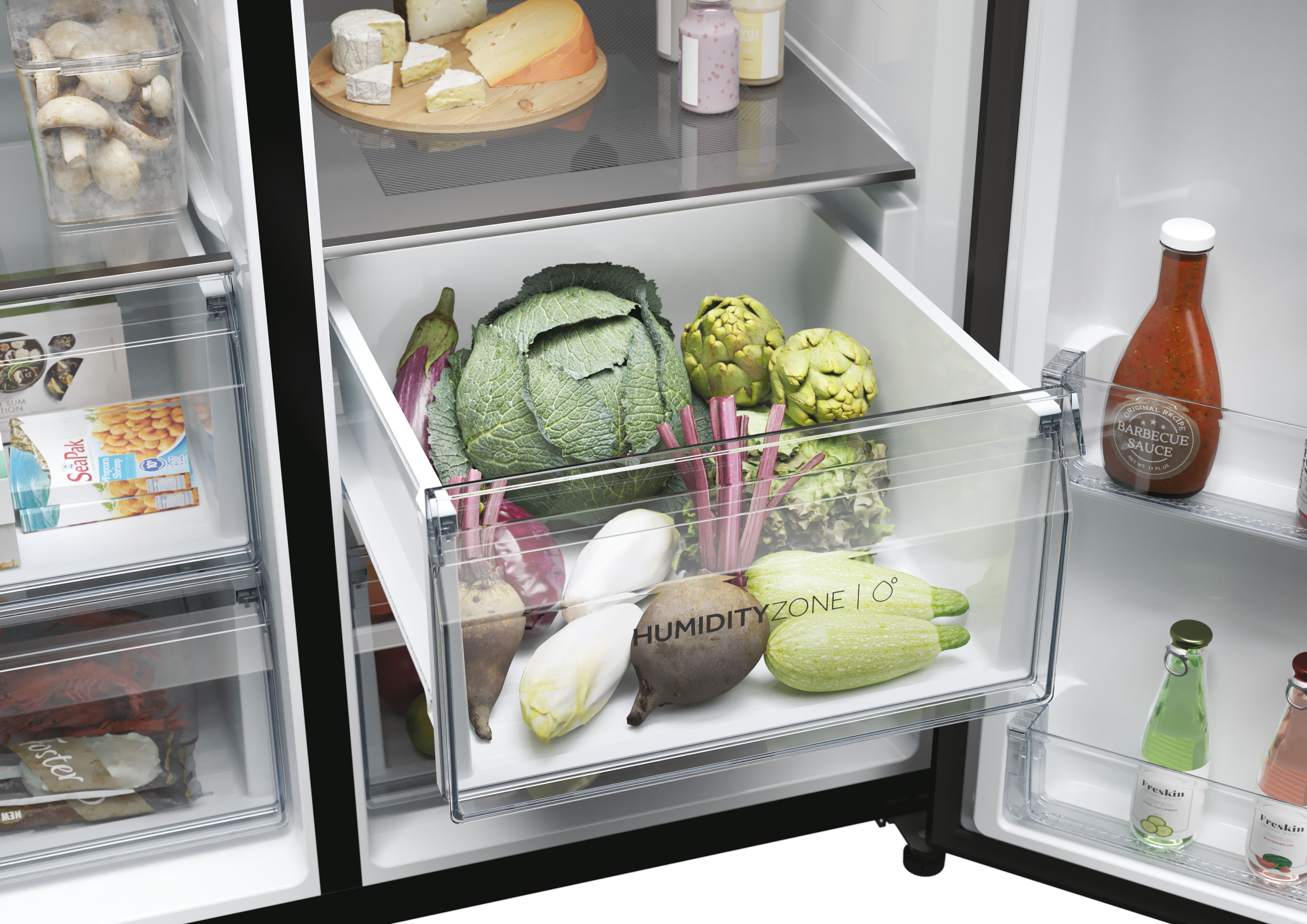 Haier Series 5 Slate Black American Fridge Freezer | HSW59F18EIPT