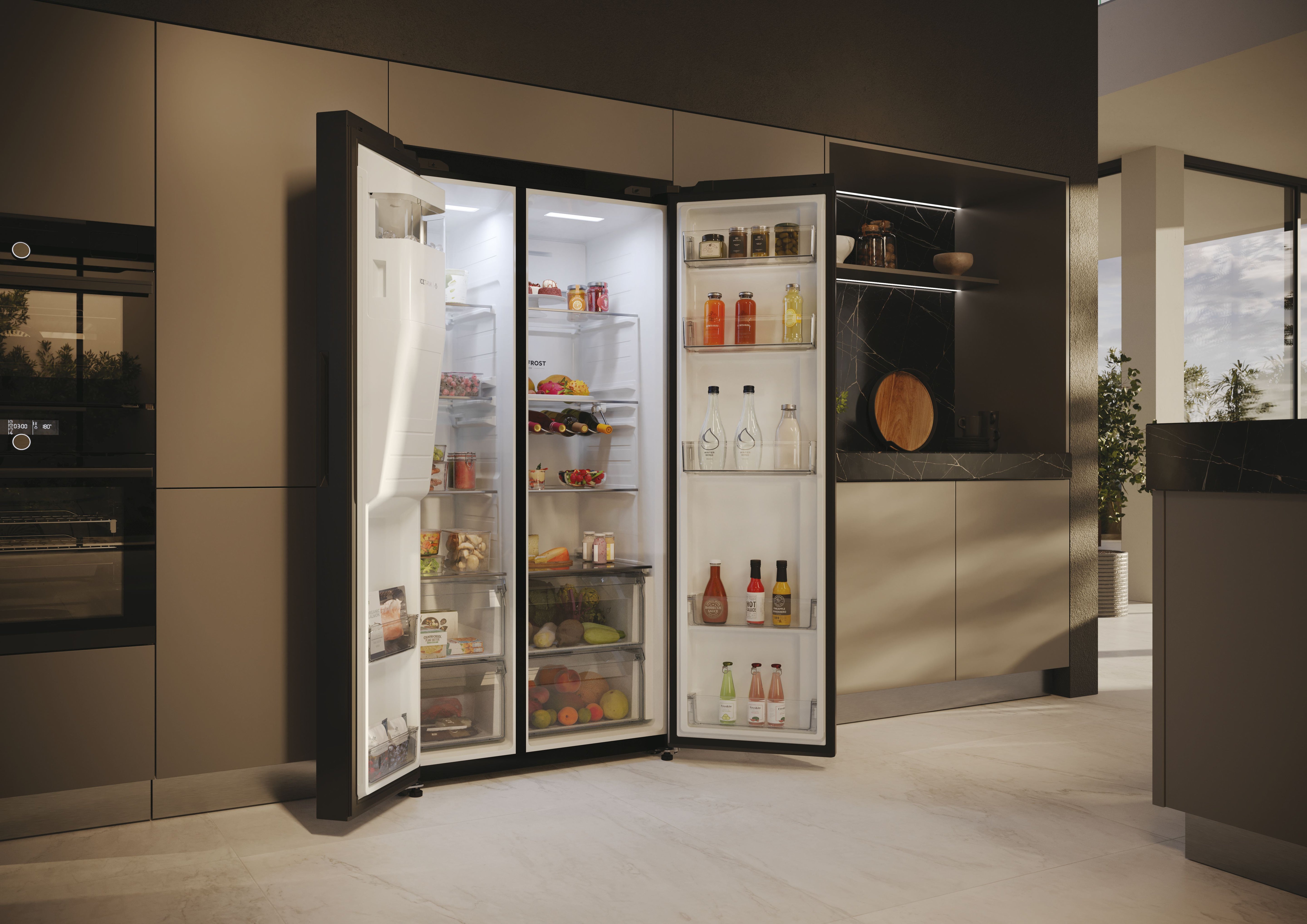 Haier Series 5 Slate Black American Fridge Freezer | HSW59F18EIPT