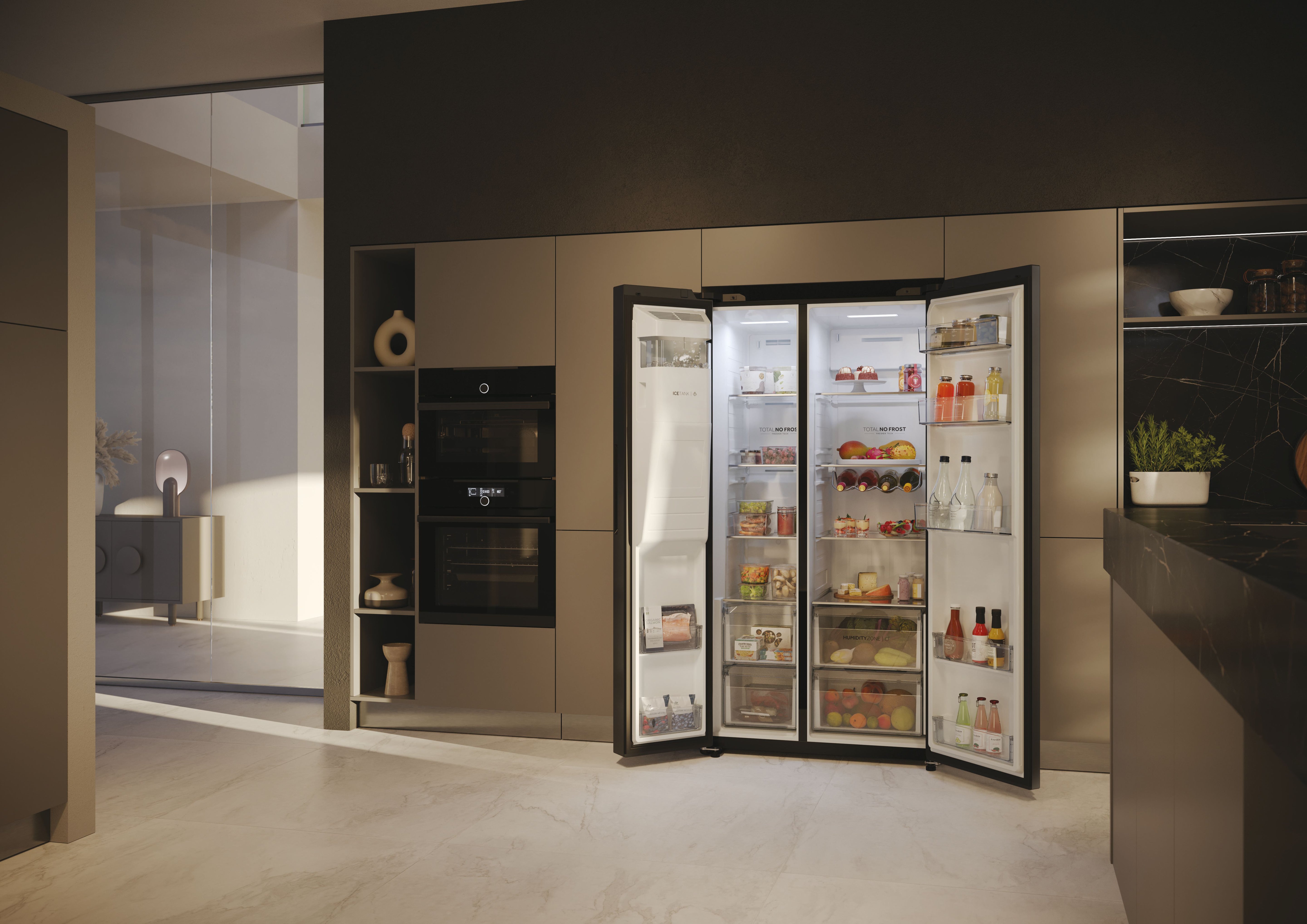 Haier Series 5 Slate Black American Fridge Freezer | HSW59F18EIPT