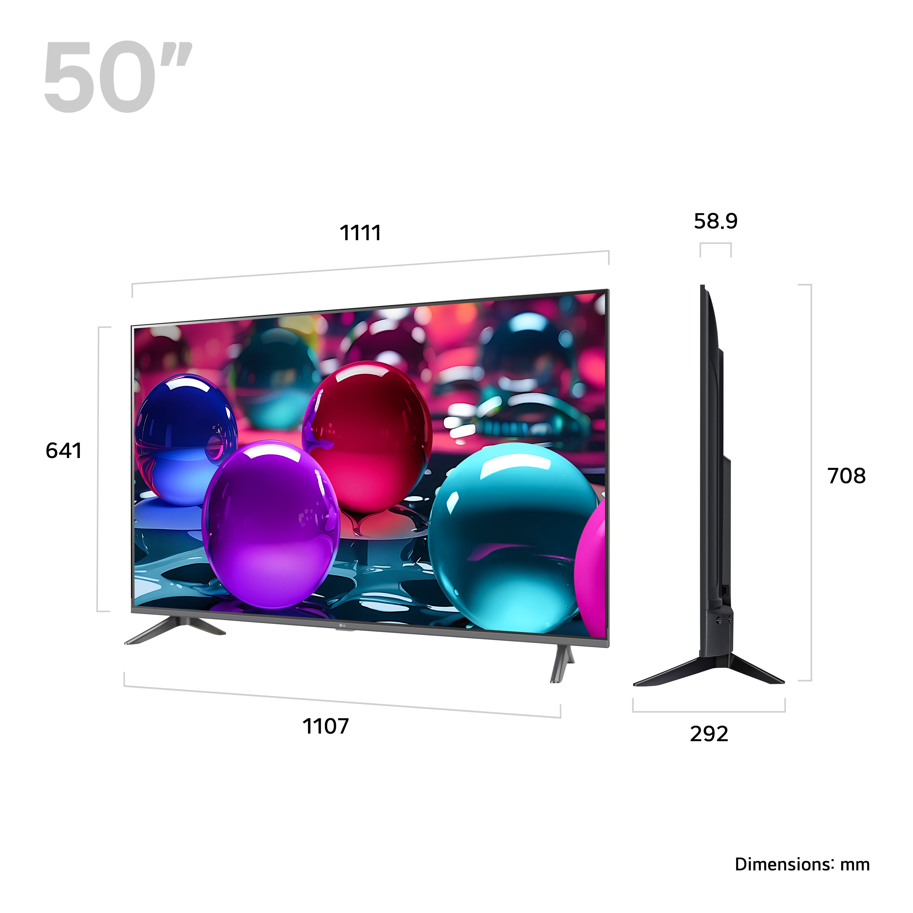 LG UA73 50" 4K UHD Smart TV Black | 50UA73006LA.AEKQ