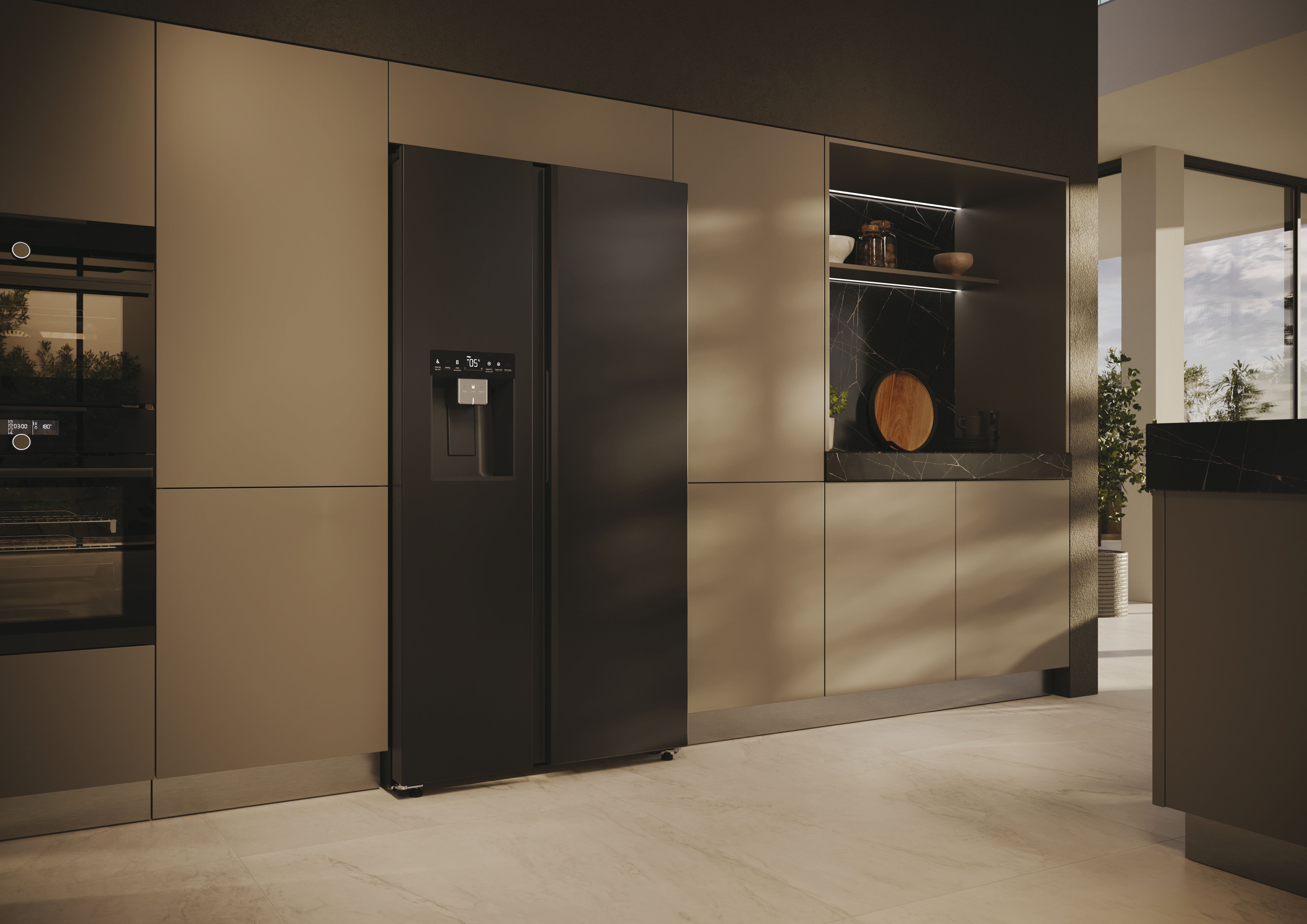 Haier Series 5 Slate Black American Fridge Freezer | HSW59F18EIPT