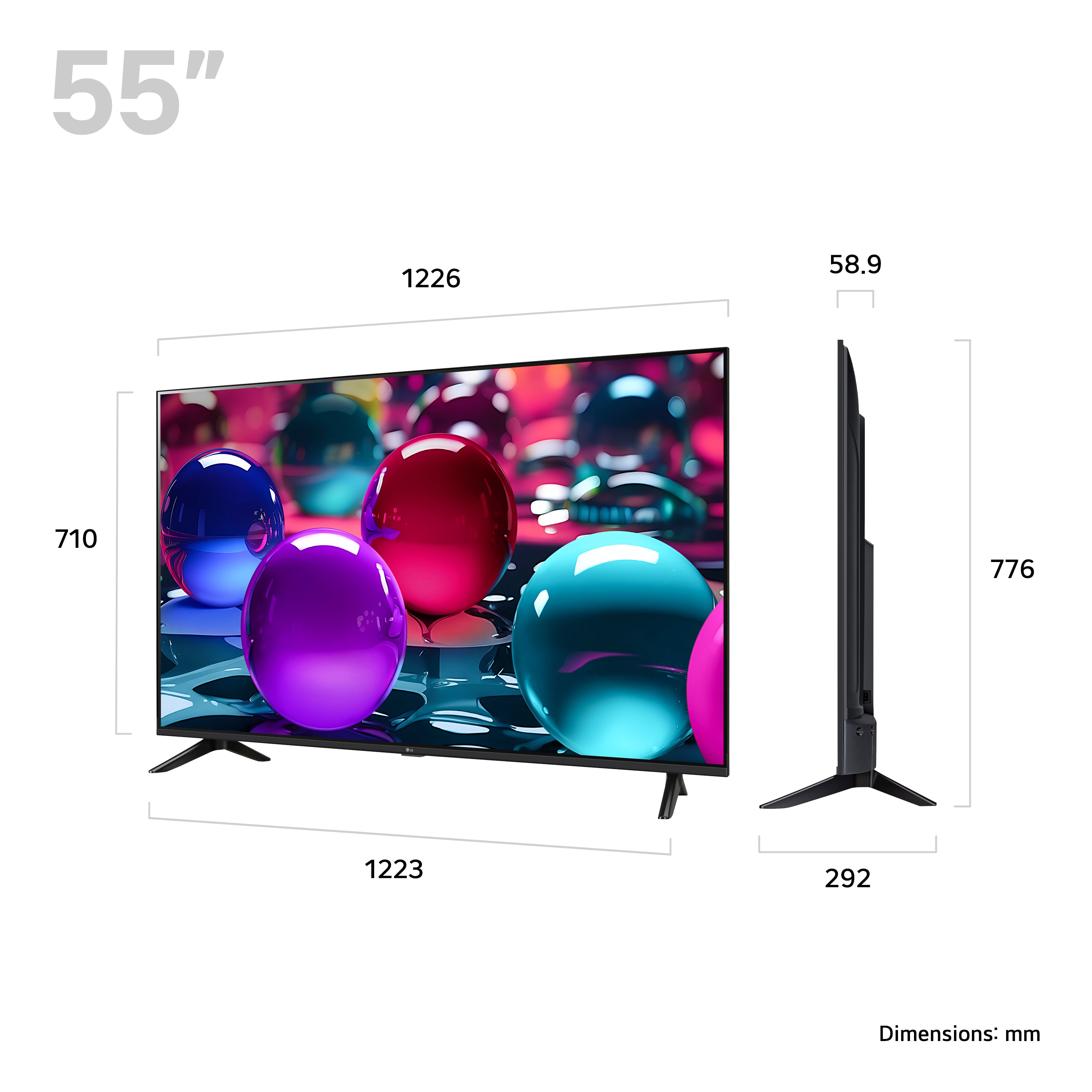 LG UA73 55" 4K UHD Smart TV Black | 55UA73006LA.AEKQ